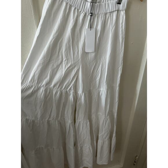 Molly Bracken Le Bain White Wide Leg Ruffle Pant NWT | XS - Picture 2 of 5